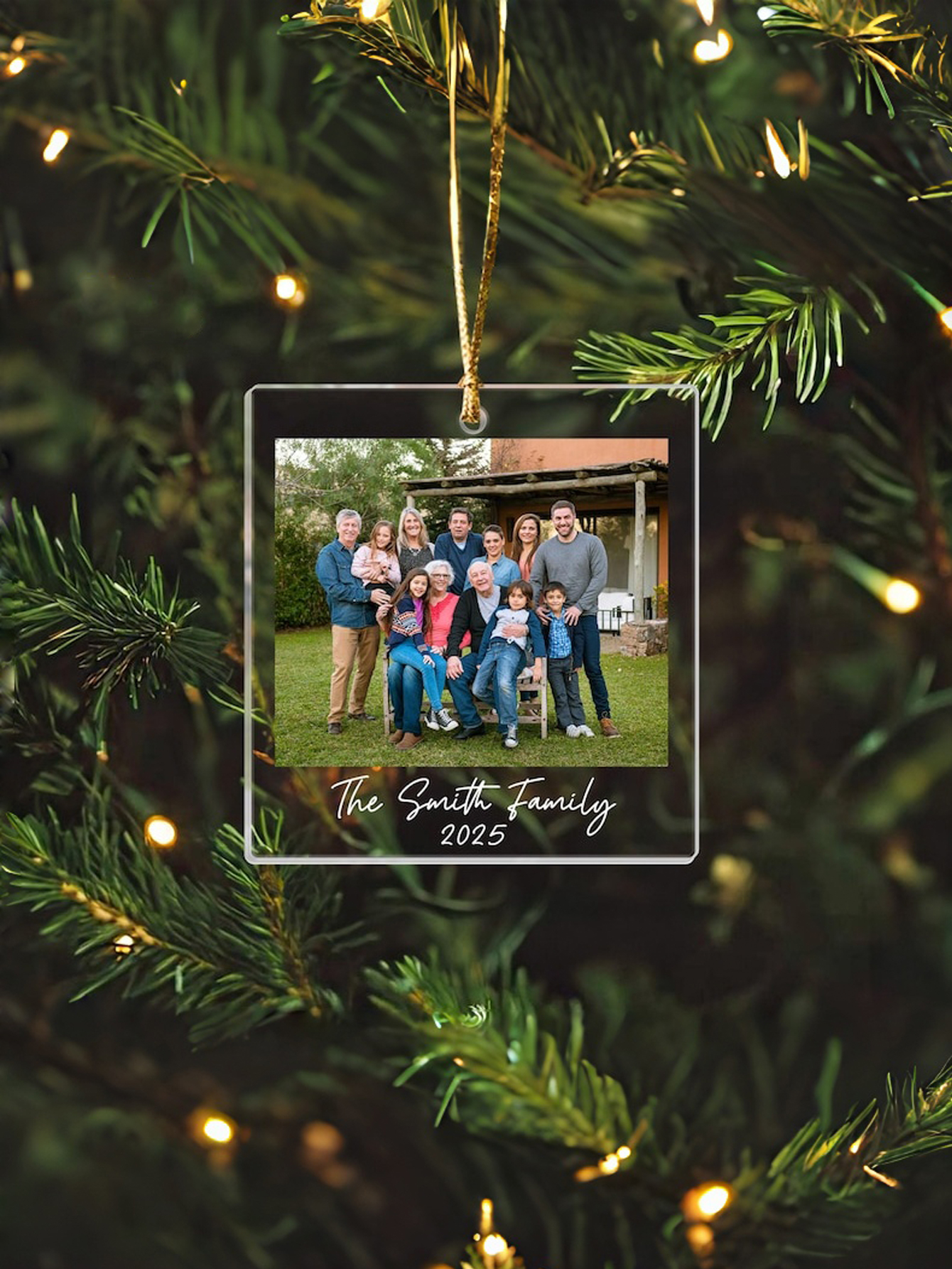 Custom Family Photo Christmas Ornament 2025: Large Family Christmas Keepsake, Picture Portrait Ornament Gift